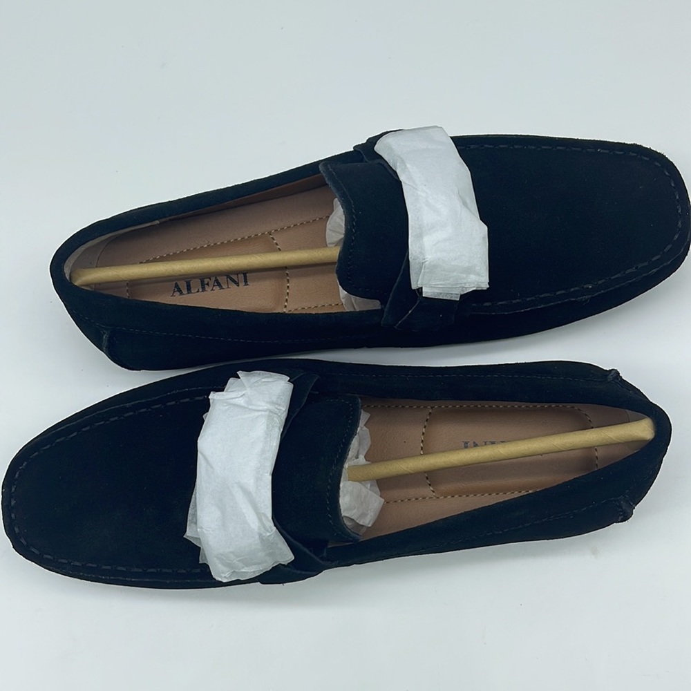 Alfani Womens James Leather Square Toe Loafers, Black 8/.5 w - Picture 12 of 16